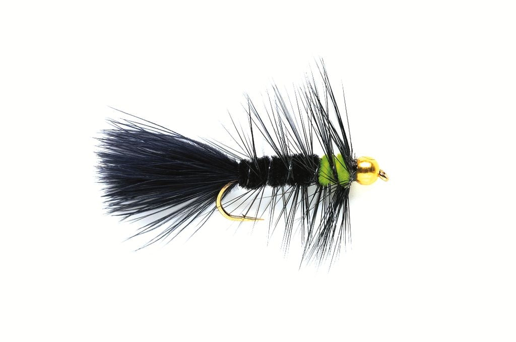 WOOLLY BUGGER BLACK & GREEN (GOLD NUGGET)