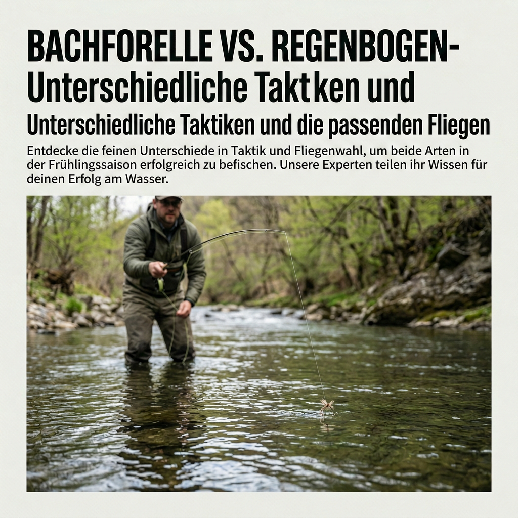Bachforelle vs. Regenbogenforelle im Frühling: Unterschiedliche Taktiken und die passenden Fliegen