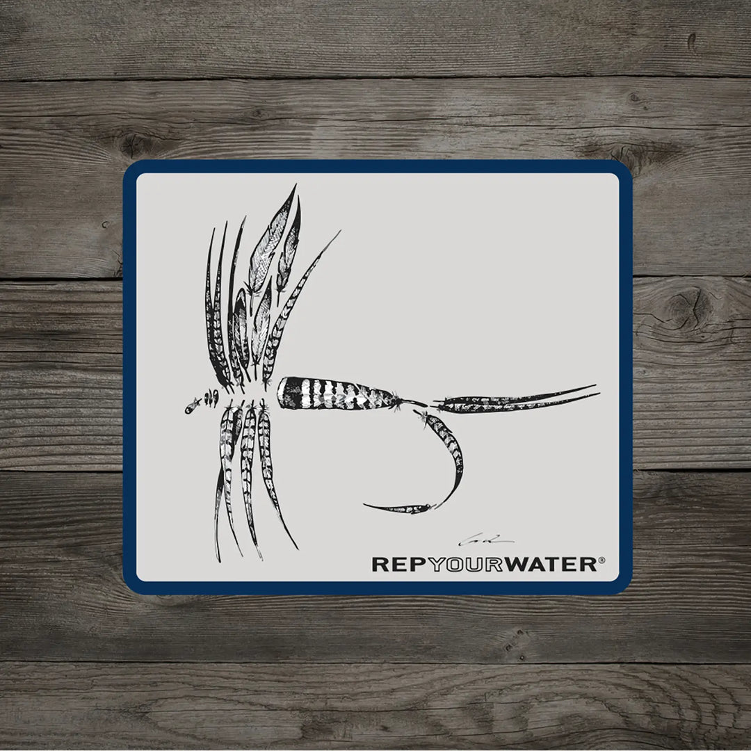 RepYourWater Aufkleber – Feather Dry Fly – Ansicht 1