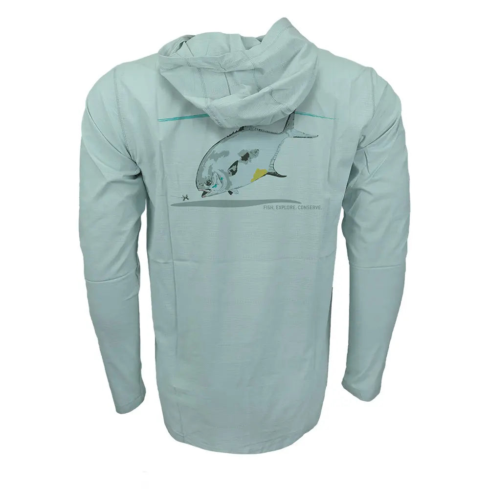 RepYourWater Flolite Sonnenschutzshirt mit Kapuze – Flats Permit – Ansicht 1