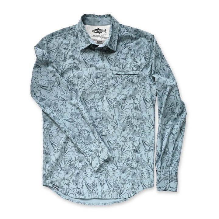 RepYourWater Wellfleet Langarmhemd – Sea Floor – Ansicht 1