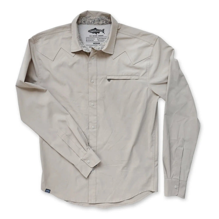 RepYourWater Wellfleet Langarmhemd – Fog Grey – Ansicht 1