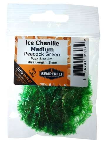 Ice Chenille 12mm Large Peacock Green