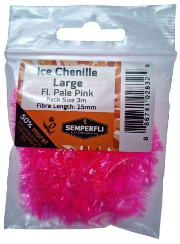 Ice Chenille 15mm Large Fl Pale Pink