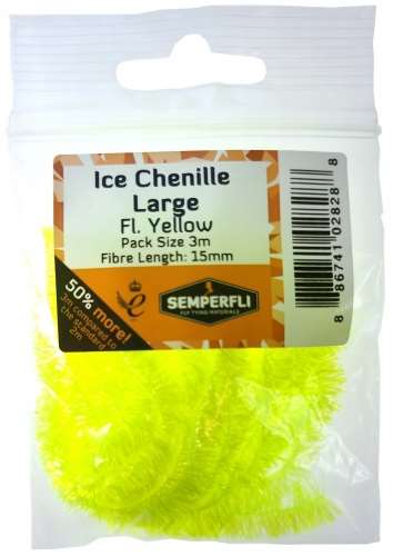 Ice Chenille 15mm Large Fl Yellow