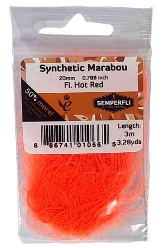 Synthetic Marabou 20mm Fl Hot Red 