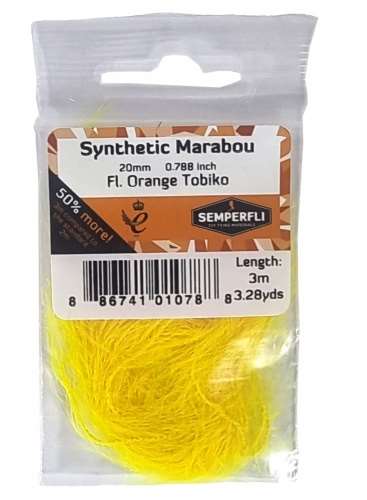 Synthetic Marabou 20mm Fl Orange Tobiko