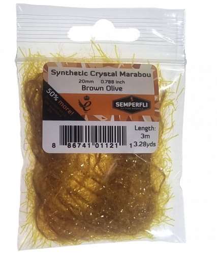 Synthetic Crystal Marabou 20mm Brown Olive