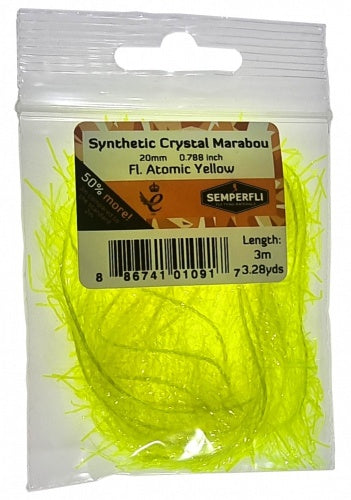 Synthetic Crystal Marabou 20mm Fl Atomic Yellow