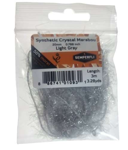 Synthetic Crystal Marabou 20mm Light Gray