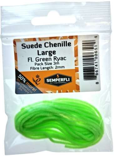 Suede Chenille 2mm Large Fl Green Rhyac