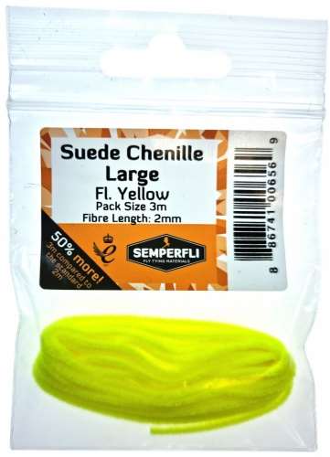 Suede Chenille 2mm Large Fl Yellow