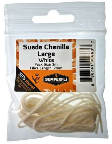 Suede Chenille 2mm Large White