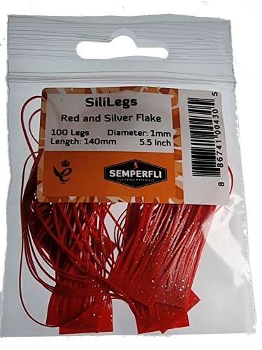 SiliLegs Red & Silver Flake