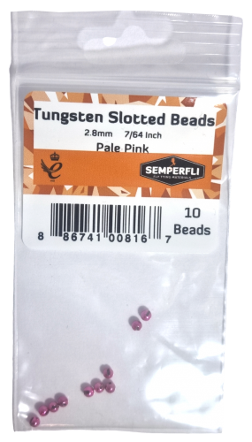 Tungsten Slotted Beads 2.8mm (7/64 inch) Pale Pink