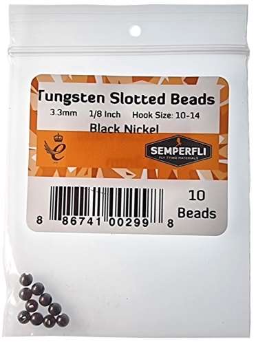 Tungsten Slotted Beads 3.3mm (1/8 inch) Black Nickel