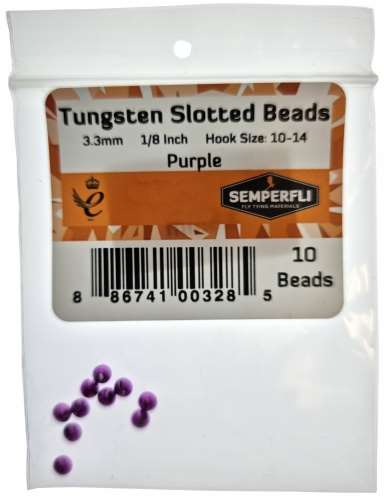 Tungsten Slotted Beads 3.3mm (1/8 inch) Purple