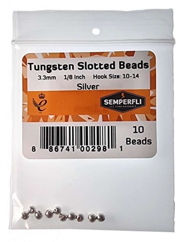 Semperfli Tungsten Slotted Beads 3.3mm (1/8inch)
