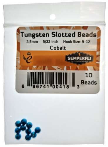 Tungsten Slotted Beads 3.8mm (5/32 inch) Cobalt