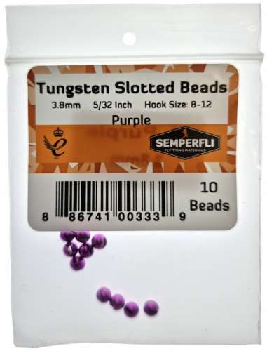 Tungsten Slotted Beads 3.8mm (5/32 inch) Purple