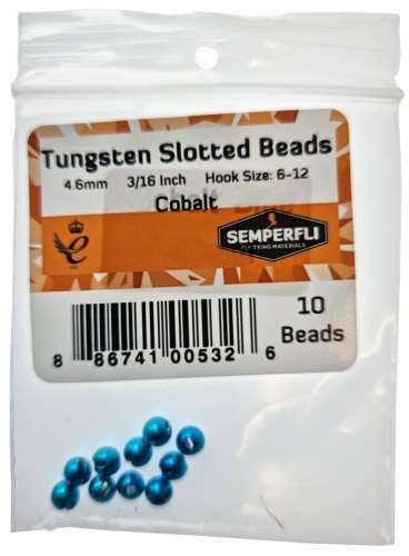 Tungsten Slotted Beads 4.6mm (3/16 inch) Cobalt
