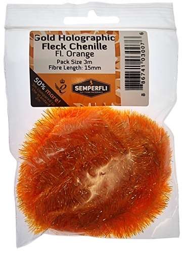 Gold Tinsel Fleck 15mm Large Fl Orange