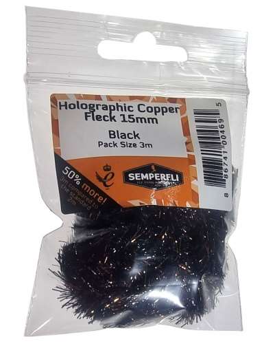 Copper Tinsel Fleck 15mm Large Black