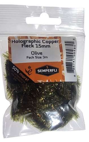 Copper Tinsel Fleck 15mm Large Olive
