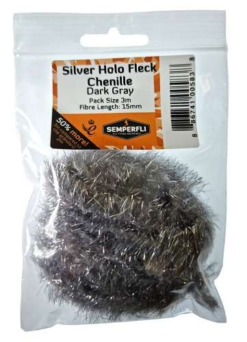 Silver Tinsel Fleck 15mm Large Gray