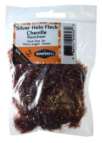 Silver Tinsel Fleck 15mm Large Rootbeer