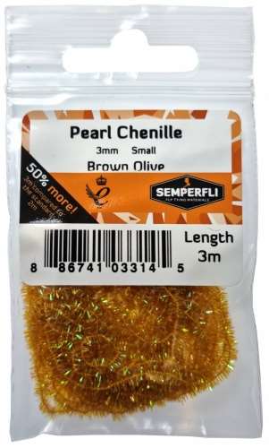 Pearl Chenille 3mm Brown Olive