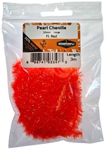Pearl Chenille 10mm Fl Red