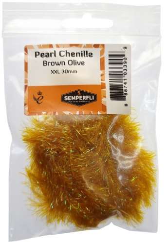 Pearl Chenille 30mm XXL Brown Olive