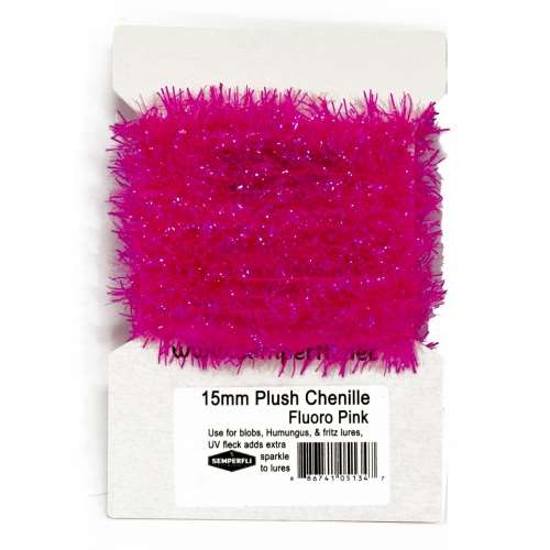 15mm Plush Transluscent Chenille Fluoro Dark Pink