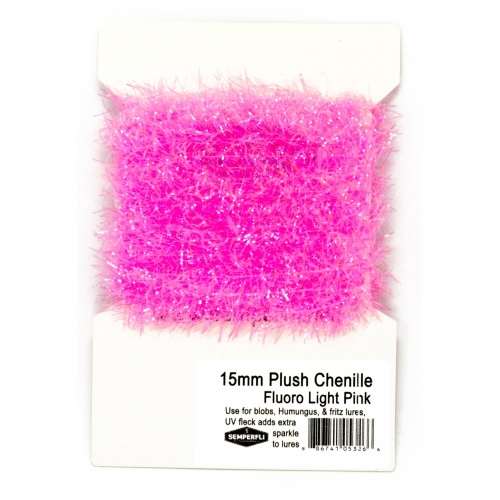 15mm Plush Transluscent Chenille Fluoro Pale Pink