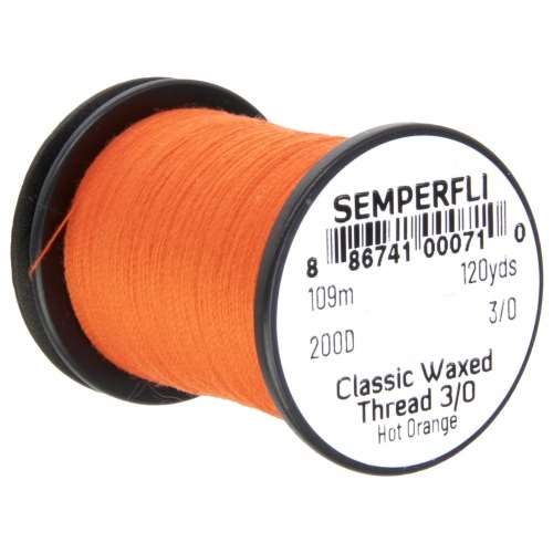 Classic Waxed Thread 3/0 120 Yards Hot Orange