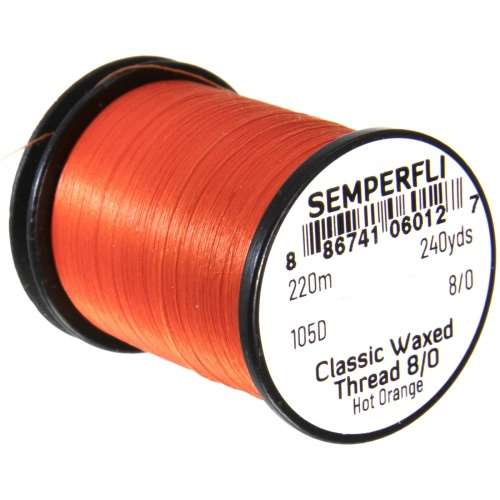 Classic Waxed Thread 8/0 240 Yards Hot Orange